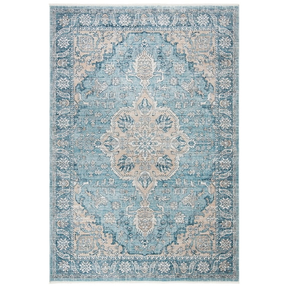 SAFAVIEH Victoria Jackalyn Floral Bordered Area Rug, 8' x 10', Blue/Grey