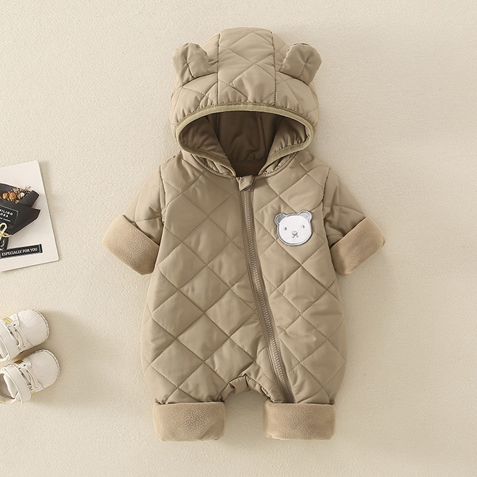 Kogui Toddler Boys Snowsuit Baby-Boys Baby One Piece Snowsuit Boy Size 12 18 Months (Khaki,12-18 Months)