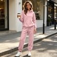 thumbnail image 6 of Stralyhd Womens 2 Piece Lounge Sets Fleece Baggy Hooded Sweatshirt and Joggers Sweatsuits Casual Trendy Fall Matching Outfits Pink M, 6 of 6