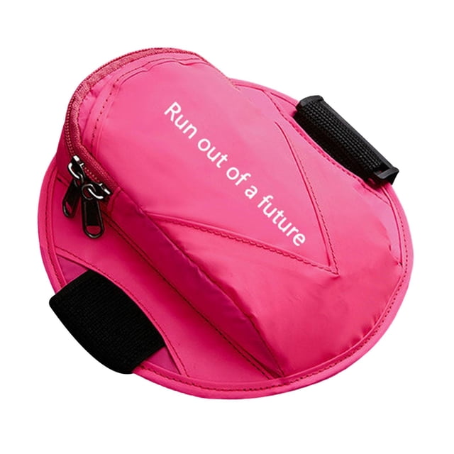 Brazalete para teléfono para correr, llavero para coche con cremallera, bandolera de poliéster para teléfonos de menos de 6,5 pulgadas, ideal para Rosa roja