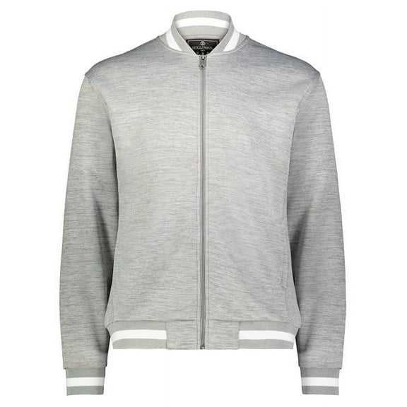 Holloway B24564586 Youth V-Street Full-Zip Jacket, Athletic Heather & White - Extra Large