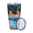thumbnail image 2 of KLL Tropical Poolside Relaxation Print 40oz Stainless Steel Insulated Car Cup with Spillproof Lid - Keep Your Drink Hot or Cold on the Go-Straw Three-piece Set, 2 of 8