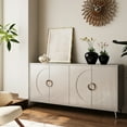 thumbnail image 2 of Modern champagne silver cabinet with stable structure for living room media storage, 2 of 6