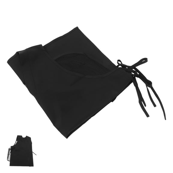 Beaupretty Black V Neck Mesh Back Apron Sleeveless Protective Workwear for Home Use