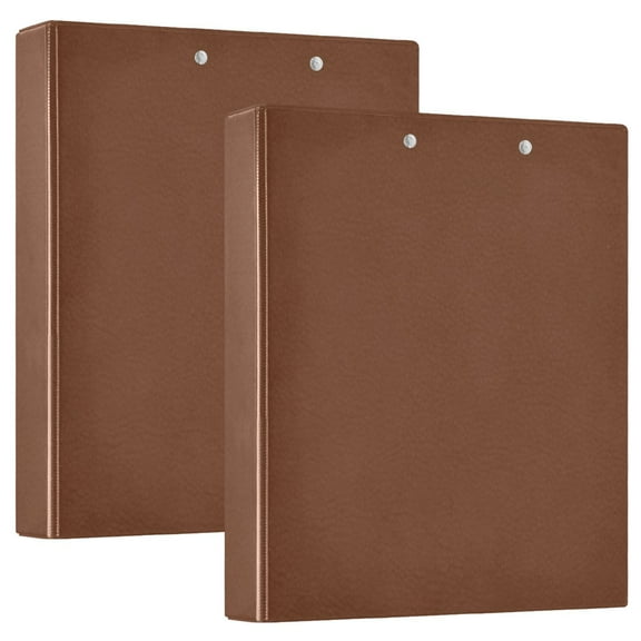Waterproof PVC Round Ring Binder - D-Rings Clipboard, 200 Page Capacity (1 or 2-Pack), Ideal for Office , Home and School，Brown