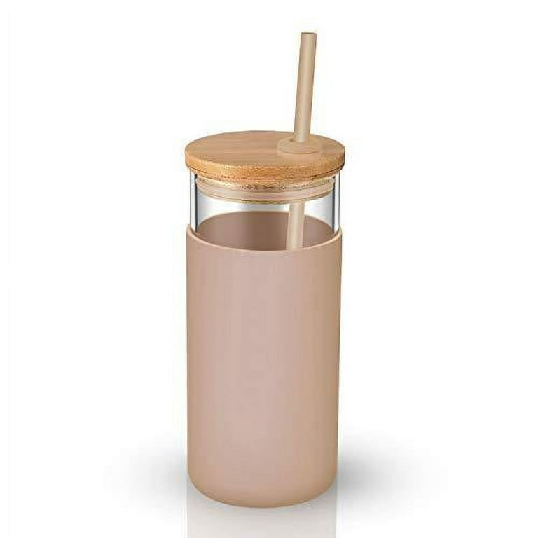 Tronco Reusable Glass Tumbler with Silicon Sleeve and Lid 