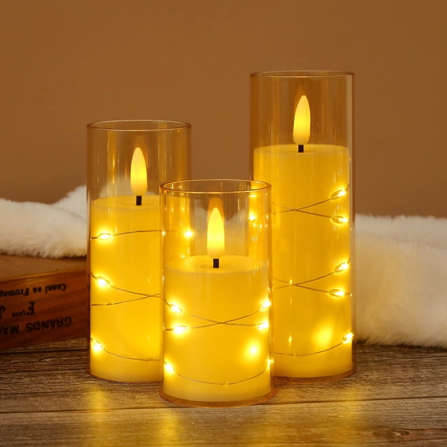 YSTIANN Flameless LED Candles Set of 9 - Battery Operated Electronic Tea Lights with Timer, Remote for Home Decor & Festive Ambiance (Tea Color) AZ78-6543