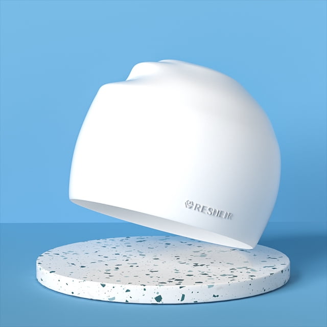Gorro de natación para adultos, de silicona, con protección para los oídos, impermeable, para entrenamiento de cabeza, para hombres y mujeres