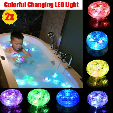 1 2pcs Waterproof Bath Light Up Toys, Waterproof Led Lights For Bathroom