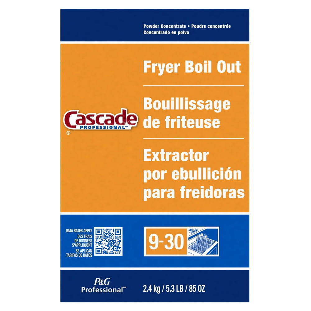 Cascade Professional Fryer Boil Out, Concentrated Powder, 85 oz Box, 6