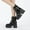 Black, variant on HKEJIAOI Platform Boots New Autumn and Winter Patent Leather Thick-soled Large Size Platform Buckle Ankle Boots