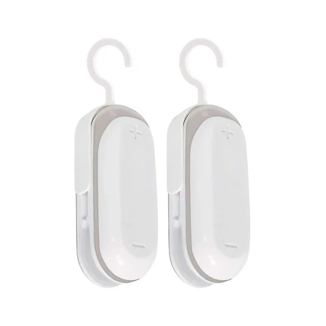 Mini sellador de bolsas, selladores al vacío de calor portátiles, sellador de plástico, sellado térmico y cortador 2 en 1, mini sellador de alimentos para Plastiwhite2pcs