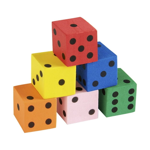 Office Depot® Brand Foam Dice, Assorted Colors, Pre-K, Pack Of 24 Dice