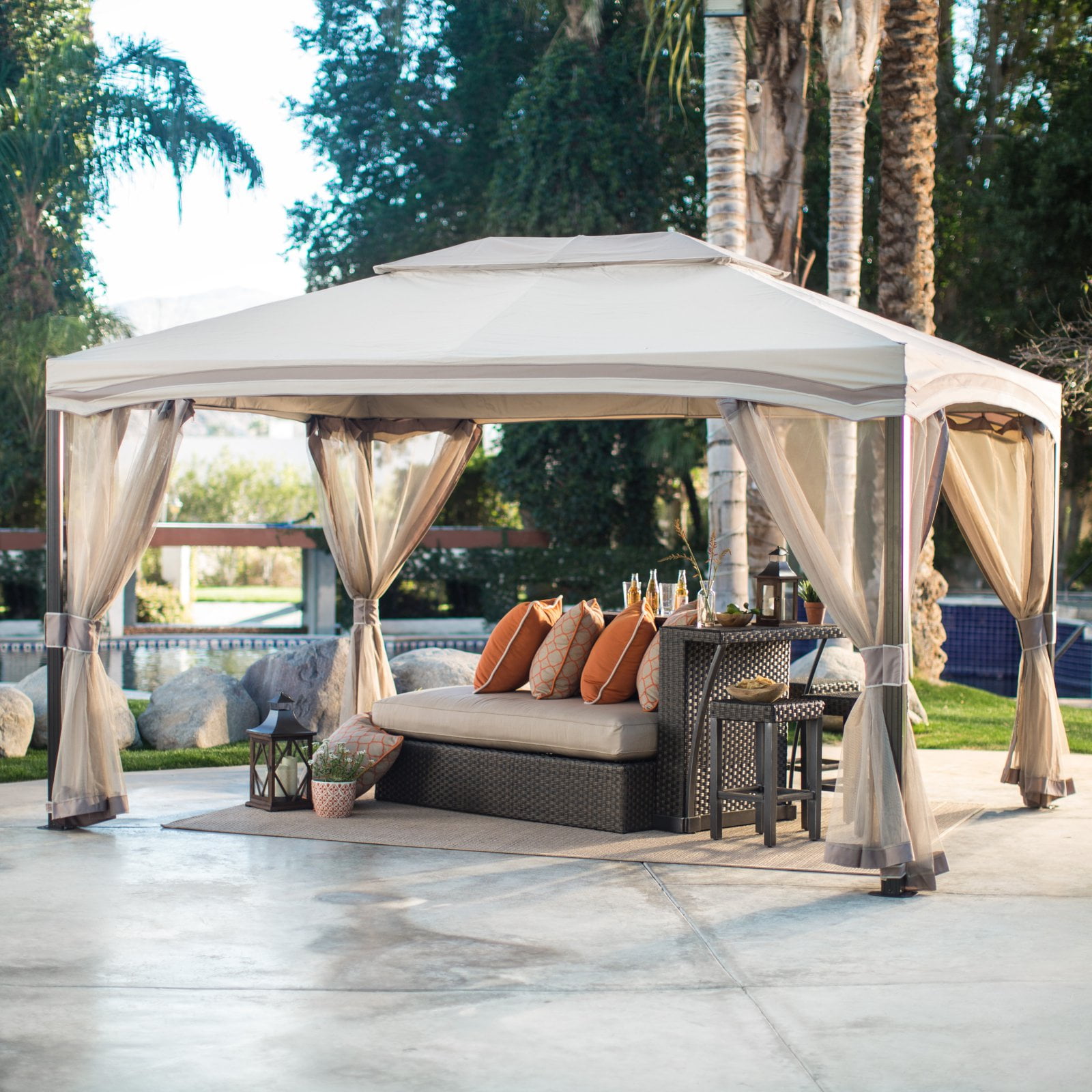 Belham Living Catina 13 x 10 ft. Cabin Style Garden House Canopy Gazebo by Pacific Casual LLC
