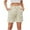 Khaki Bermuda Shorts Women, variant on Women's Bermuda Jeans with Zip and Button High Waisted Hiking Cargo Shorts 2026 Summer Solid Knee Length Denim Shorts Army Green,L