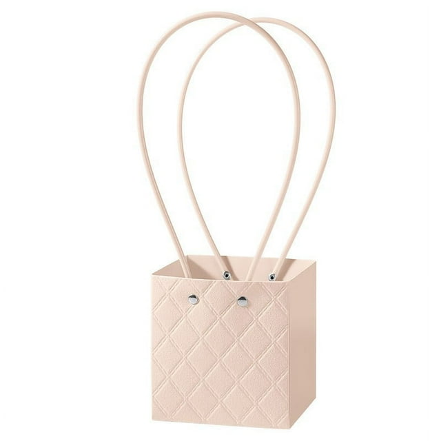 Xiao Hua 5 bolsas de regalo para el Día de la Madre, portátiles, con asa, impermeables, para arreglos florales, 11,4 x 10,4 x 12 cm (rosa claro).