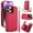 Red, variant on Wallet Case for Apple iPhone 15 Plus, with Crossbody Shoulder Strap & Hand Wrist Cards Holder Zipper Pocket Stand Feature Full Protective Shockpoof Phone Case for iPhone 15 Plus, Rosegold