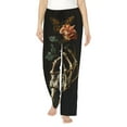 thumbnail image 2 of Lsque Skeleton Hand Rose Butterfly Print Women's Pajama Pants, Lounge Pant - Comfortable Home Wear,Elastic Waistband, Stylish Design-XX-Large, 2 of 9