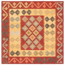 SAFAVIEH Aspen Edna Tribal Area Rug, Red/Gold, 7' x 7' Square