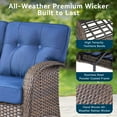 thumbnail image 4 of Unnifurnzi Outdoor Wicker Couch-3 Seater High Back Outdoor Sofa Outdoor Patio Couch for Deck Porch Garden Balcony Poolside-Brown/Blue, 4 of 7