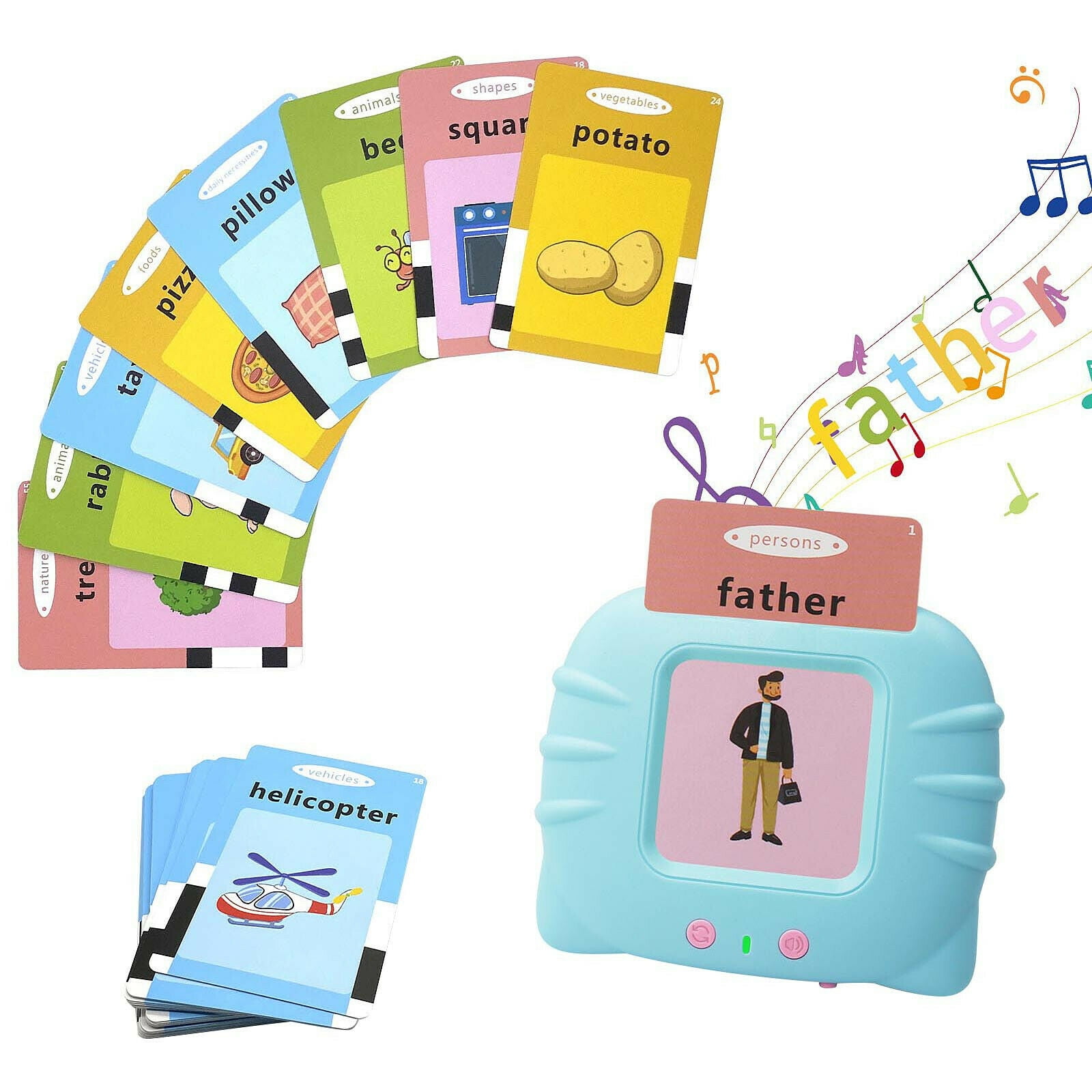 Educational Toys For 16Year Old,112 Sheets 224 Words Talking Baby
