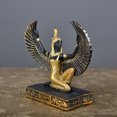thumbnail image 3 of Escultura de resina de la diosa egipcia, artesanía, adornos de recuerdo de Isis, alas extendidas, arrodillada, modelado de la Tierra, decoración, 3 of 5
