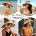 thumbnail image 4 of Sun Visor Hats for Women Wide Brim Straw Beach Hat Ponytail Open Top Packable Sun Hat Women Foldable Summer Travel Beach Hats for Women, 4 of 11