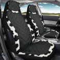 thumbnail image 3 of Uourmeti Car Front Seat Covers with Cow Print Pattern, 2 Piece Polyester Fabric Set, Washable Removable Covers for Auto SUV and Van, 3 of 12