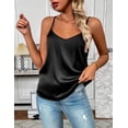 thumbnail image 5 of Zeagoo Women's Silk Satin Tank Tops Adjustable Spaghetti Strap Camisole V Neck Causal Basic Blouse, 5 of 6