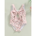 thumbnail image 2 of Bagilaanoe Toddler Baby Girls One-piece Swimwear Sleeveless Floral/Shell Print Hollow Bathing Suit 6M 9M 12M1 8M 24M 3T Kids Summer Beachwear, 2 of 8