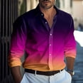 thumbnail image 2 of Lumtrix Mens Tie Dye Shirt Long Sleeve Dress Shirt Work Casual Slim-Fit Formal Dress Shirt Business Casual Button Down Shirts Purple 3XL, 2 of 5