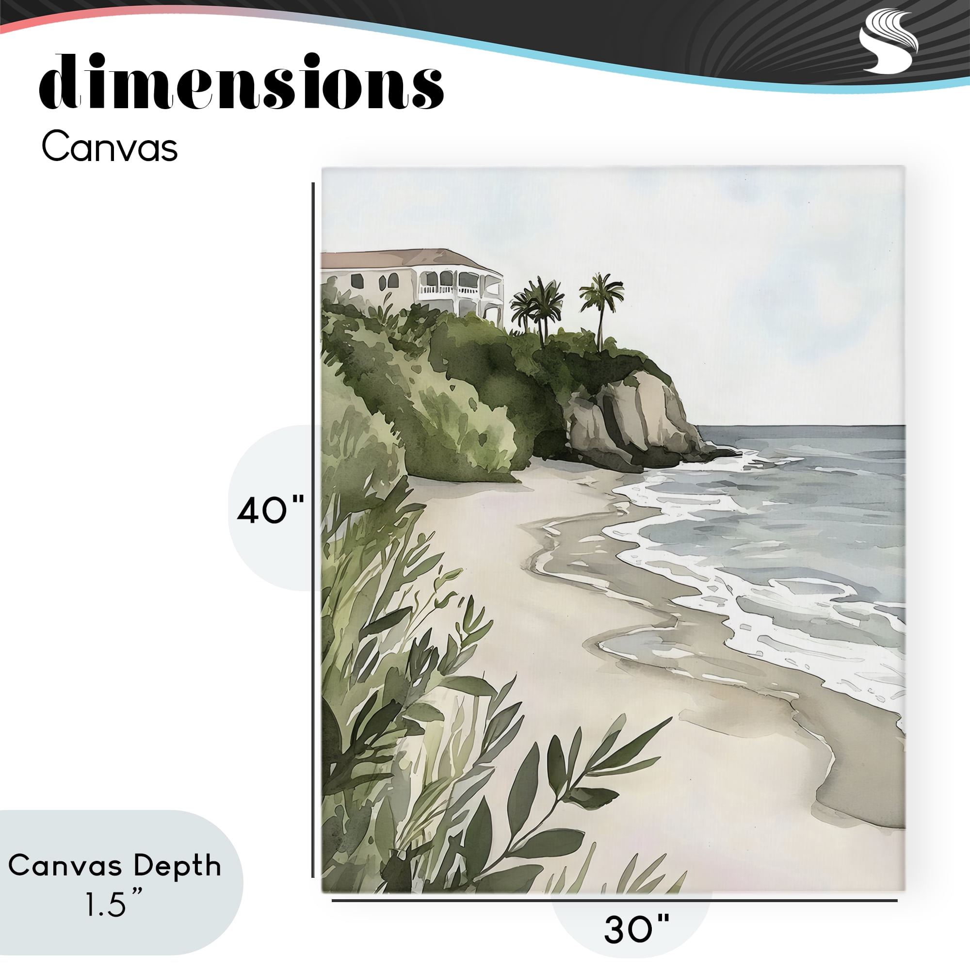 Stupell Industries Coastal Calm Villa on Bluff Canvas Wall Art, design by Riley B
