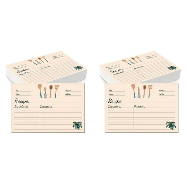 Tarjetas de Recetas de 4 X 6 Pulgadas, Juego de 200 Tarjetas de Recetas en de Cartulina Gruesa de Doble Cara para Regalo de Mamá, Hermana, Hija y