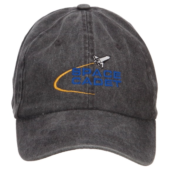 Space Cadet Embroidered Washed Cap - Black OSFM