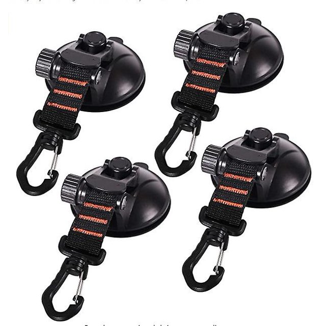 Paquete de 4 ventosas de anclaje de coche fuertes con gancho de fijación para toldo lateral de coche, barco, Camping, lona, tiendas de campaña, equipaje, lonas oso de fresa Electrónica