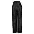 thumbnail image 3 of WREESH Womens Wide Leg Pants Sequin Fashion Elegant High Waist Pants Trousers Flare Trousers Zipper Pants Black, 3 of 6