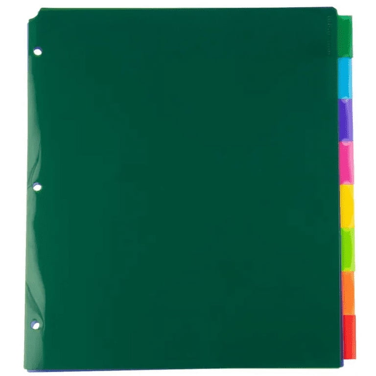 JAM Paper 8-Tab Plastic Index Dividers, Multicolor photo 3