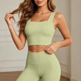 thumbnail image 5 of XinghaiYIDE Square Neck Longline Sports Bra for Women, Padded Yoga Workout Crop Tank Top, Wide Strap Built-in Bra for Pilates Gym, 5 of 5