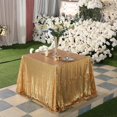 thumbnail image 4 of GFDYREE Sequin Tablecloth, Christmas Tree Skirt, Sequin Table Overlay Square, 50"x 50", Light Gold, 4 of 5