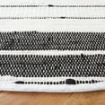 thumbnail image 3 of SAFAVIEH Striped Kilim Kent Striped Cotton Area Rug, Black/Ivory, 6' x 6' Round, 3 of 8