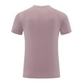 thumbnail image 6 of MIXUE Mens T-Shirts Solid Color Round Neck Short Sleeve Sports Summer Casual Fitness Commuting Mountaineering Pullover Tops Tee Shirts Sportwear,Pink,XXXL, 6 of 6