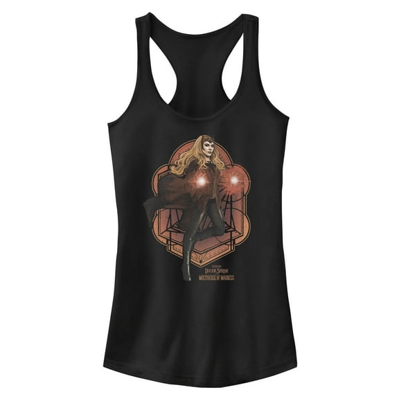 Junior's Marvel Doctor Strange in the Multiverse of Madness Scarlet Witch  Racerback Tank Top Black Medium