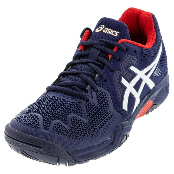 Asics Juniors` GEL-Resolution 8 GS Tennis Shoes Peacoat and Classic Red ...