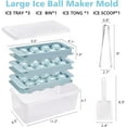 thumbnail image 2 of Ice Cube Tray with Lid, 3 Pack 2 INCH Round Ice Ball Maker, Easy Fill & Release Sphere Ice Ball Mold for Whiskey Cocktails Bourbon - Blue, 2 of 5