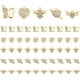 thumbnail image 1 of 50 piezas de colgantes de aleación con circonitas cúbicas en 5 estilos: colgantes con forma de corazón, abeja, mariposa, ala y flecha con diamantes de imitación., 1 of 5