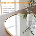 thumbnail image 6 of JIOABL 20"X30" Arched-Top Rectangular Wall-Mounted Mirror – Aluminum Frame, HD Tempered Glass, Perfect for Bathroom, Bedroom & Living Room, Gold, 6 of 9