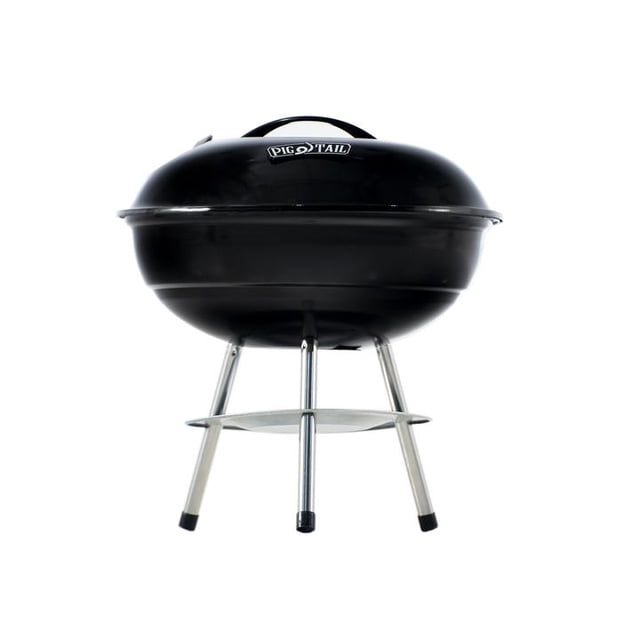 Asador De Carbón Portatil Mini Parrilla 34 Cms Esmaltado Pig Tail Fabricado en Acero de 14" de diametro