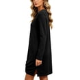 thumbnail image 6 of Bxsruta Womens Long Sleeve T-Shirt Dress Crew Neck Casual Loose Mini Dresses, 6 of 8