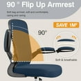 thumbnail image 6 of COOLHUT Home Office Chair with Flip-up Armrests for Standing Desk, Ergonomic Computer Office Desk Chair with Adjustable Foot Ring, Office Desk Chairs with Adjustab Lumbar Support, Navy Blue, 6 of 11