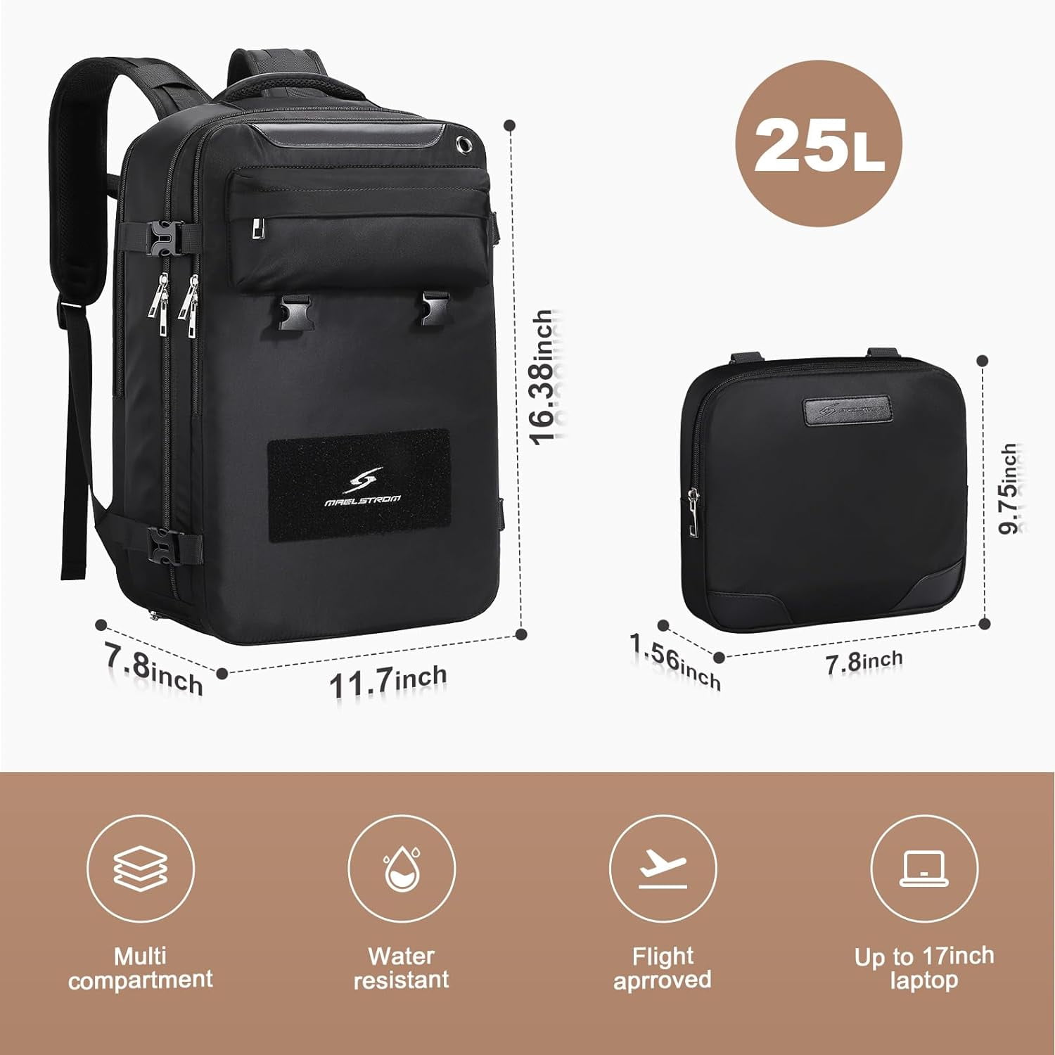 Maelstrom Travel Backpack for Women Men,25L /35L Laptop Backpack